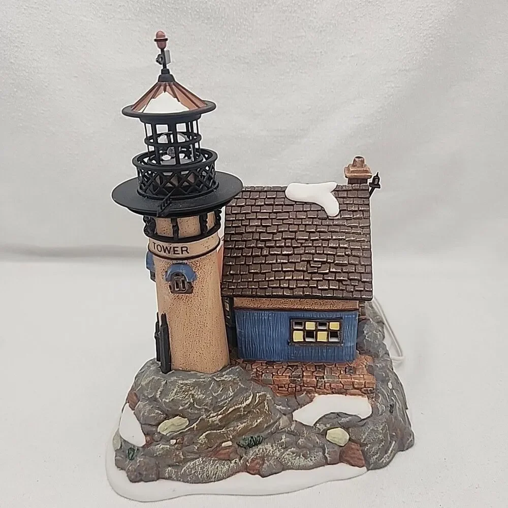 House Dept 56 Dickens Village Lynton Point Tower Lighted Lighthouse W/Box #58315